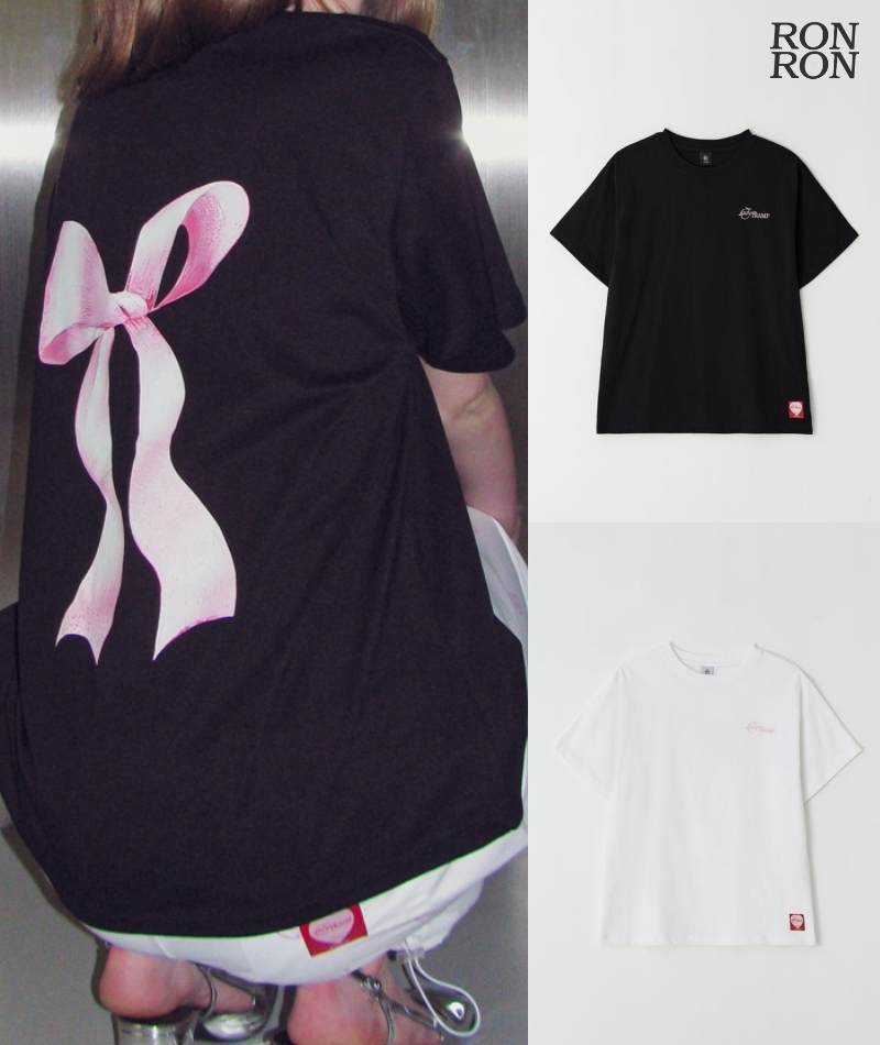 [RONRON] Tシャツ BIG CRAYON RIBBON BASIC FIT TSHIRT (2color)