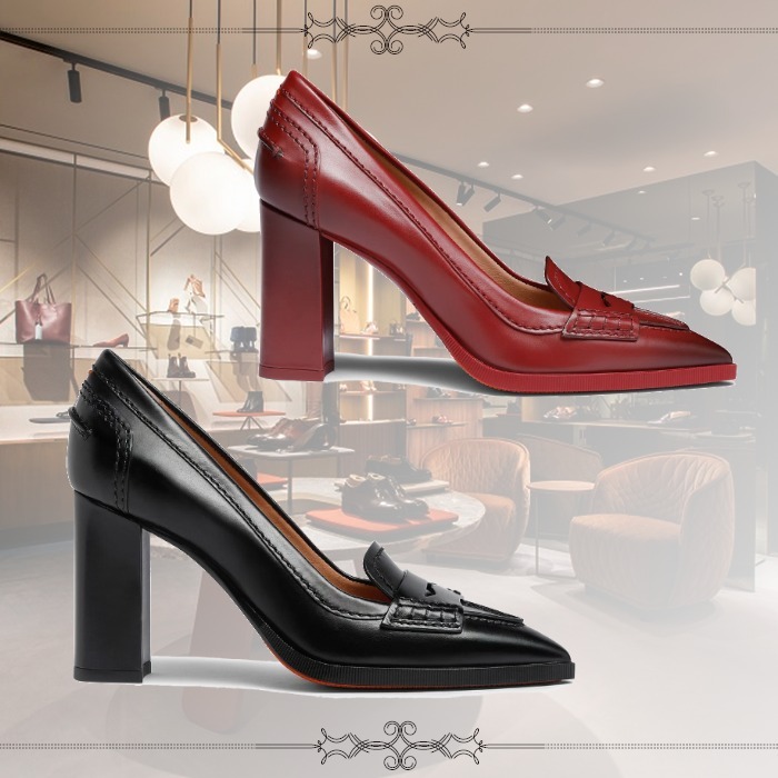 【★完売必至★】Santoni ☆ レザー ハイヒールパンプス