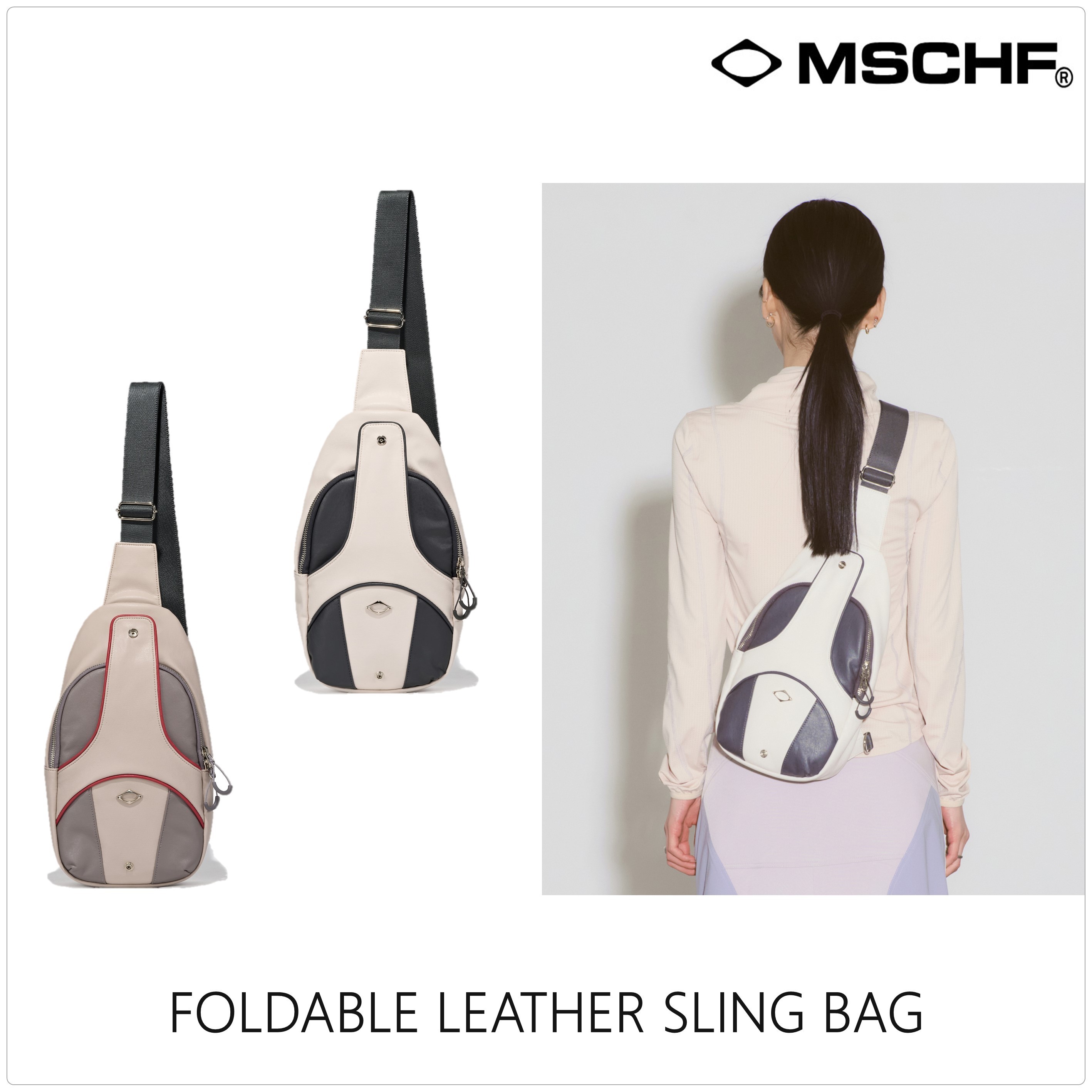 [MISCHIEF]FOLDABLE LEATHER スリングバッグ★新作★韓国★