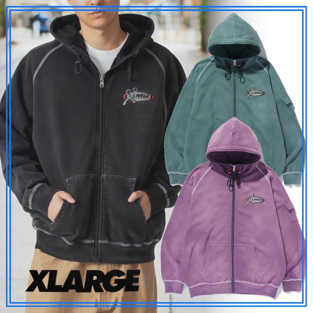 早い者勝ち 大人気 XLARGE BLEACHED ZIP HOODED SWEAT SHIRT