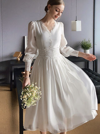 結婚式/オフィス★CHICLINE★シフォンフラワーワンピース titty＆Co. PETIT by poyo（ティティーアンドコープティバイポヨ