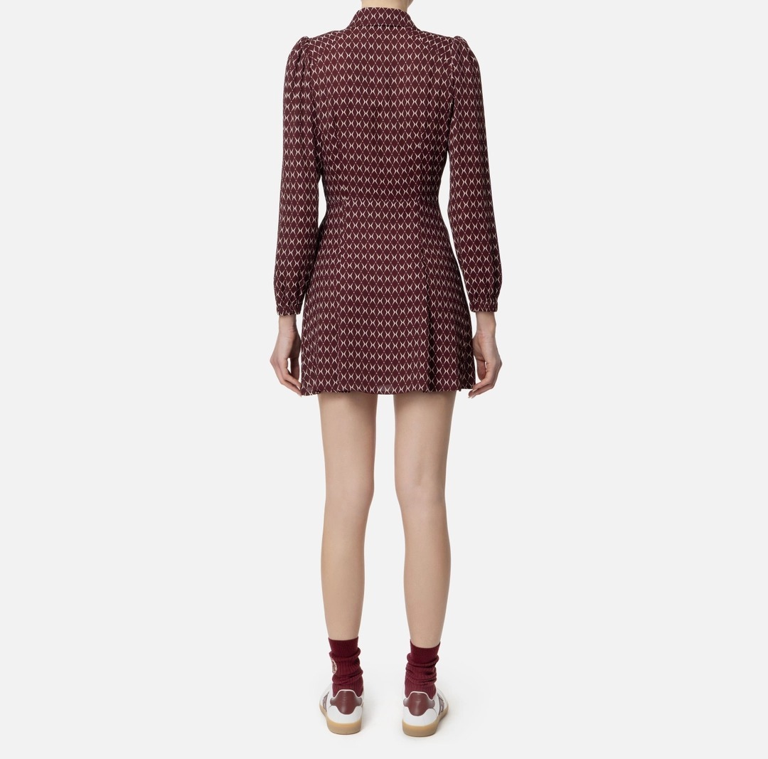 《送料無料》ELISABETTA FRANCHI dress georgette diamond print