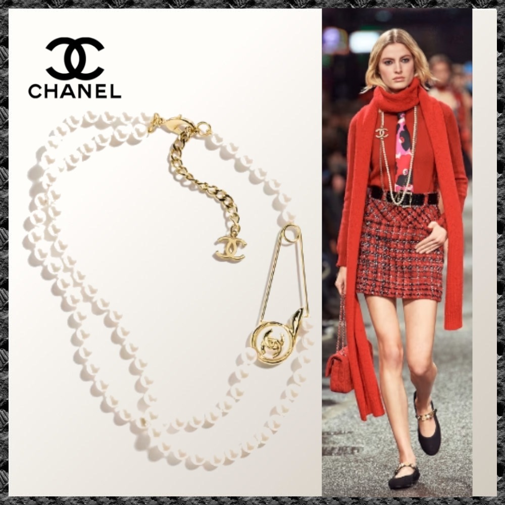 エレガントな安全ピンロゴ◆送料込【CHANEL】24AW ネックレス