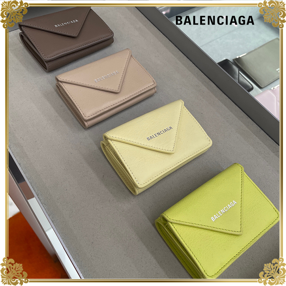 国内発★BALENCIAGA バレンシアガ ペーパーミニ財布アースカラー