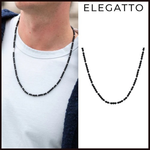 ☆関税/送料込み☆【ELEGATTO】オニキスネックレス
