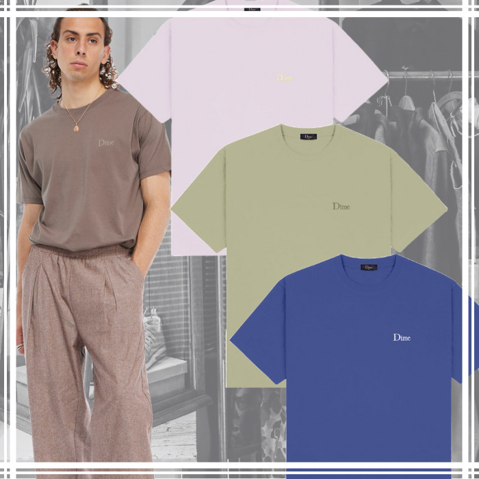 Dime Tシャツ 半袖 シンプル スタイリッシュ 洗練感 無地 ロゴ