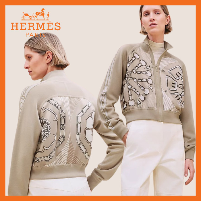 カジュアル♪【HERMES】ツウィレーヌ ジッパー付きブルゾン