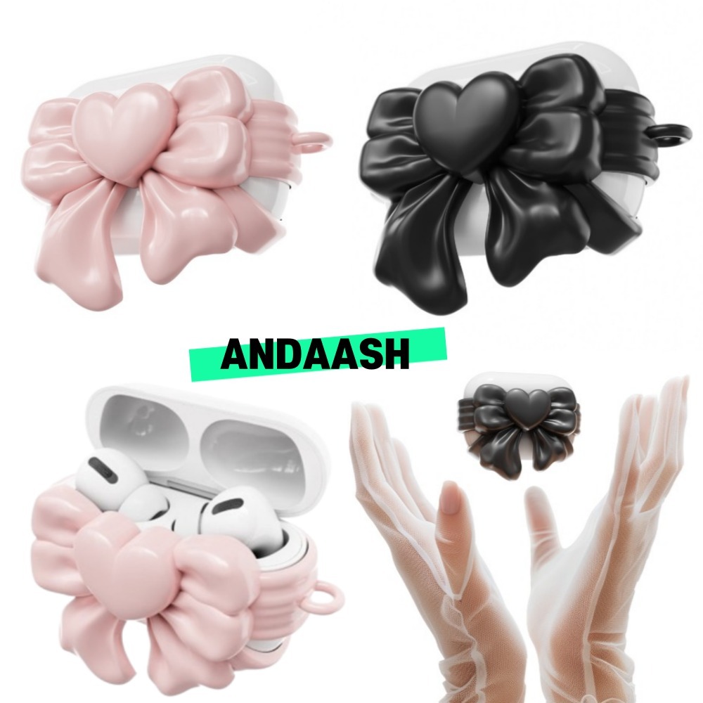 テックアクセサリー [ANDAASH] Airpods BOW : BLACK, PINK