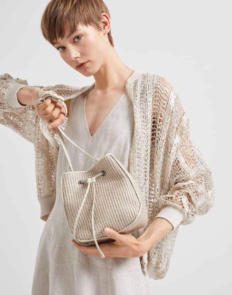 《送料無料》 BRUNELLO CUCINELLI Techno raffia bucket bag