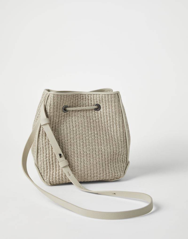 《送料無料》 BRUNELLO CUCINELLI Techno raffia bucket bag