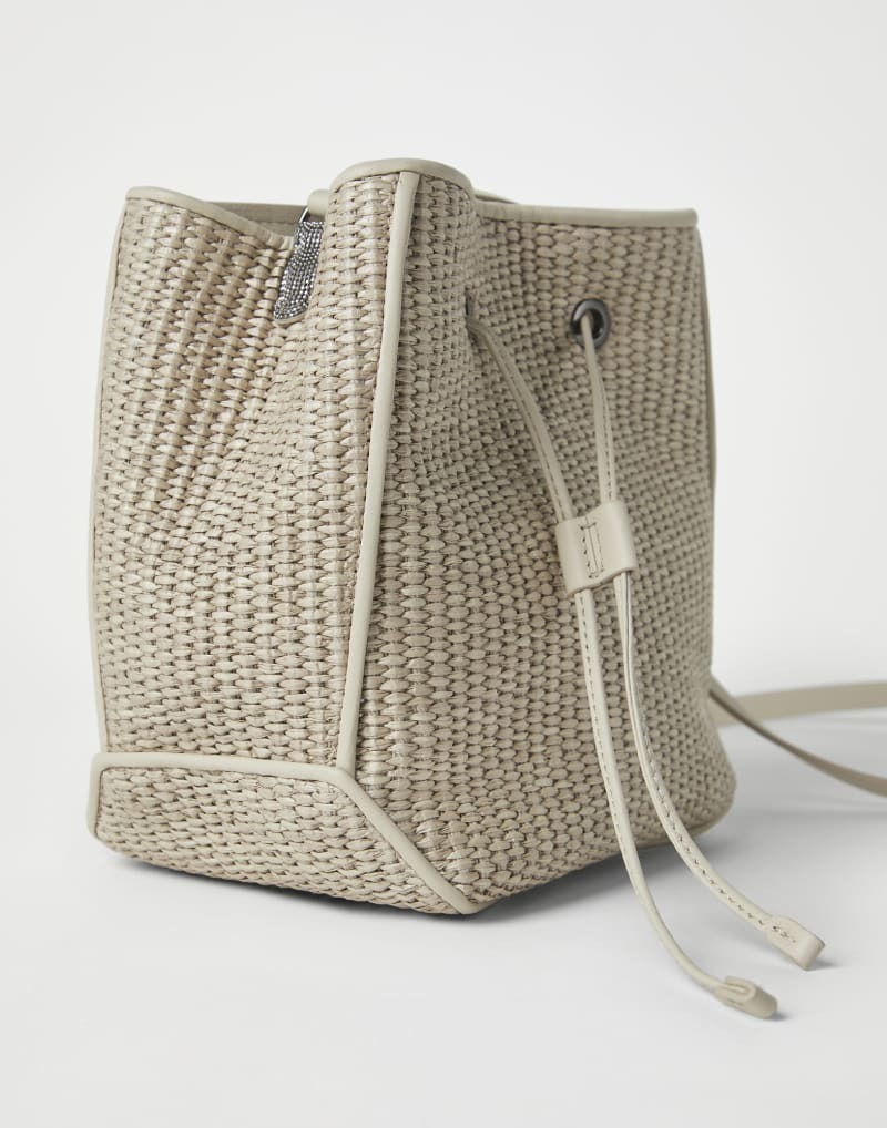 《送料無料》 BRUNELLO CUCINELLI Techno raffia bucket bag