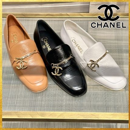 CHANEL ローファー レースアップシューズ ベージュ・黒 38サイズ