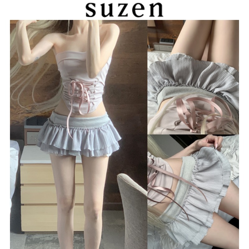 【suzen】zanana frill lace low-waist skirt