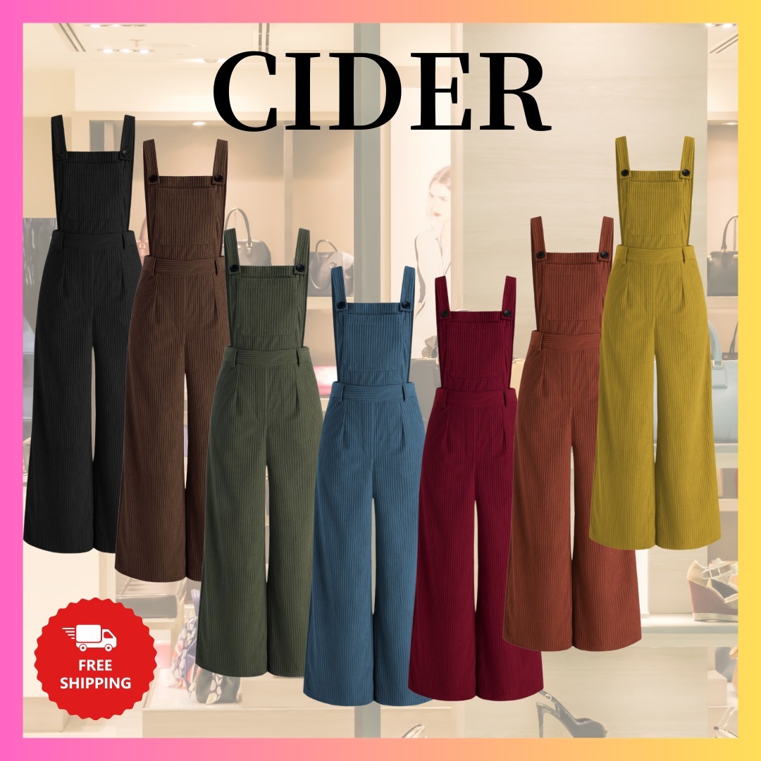 『Cider』コーデュロイ・ワイドレッグ・ジャンプスーツ