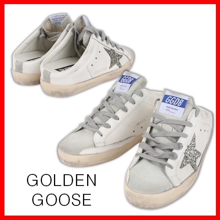 ☆【Golden goose】☆Silver Glitter Superstar Sabot Sneakers