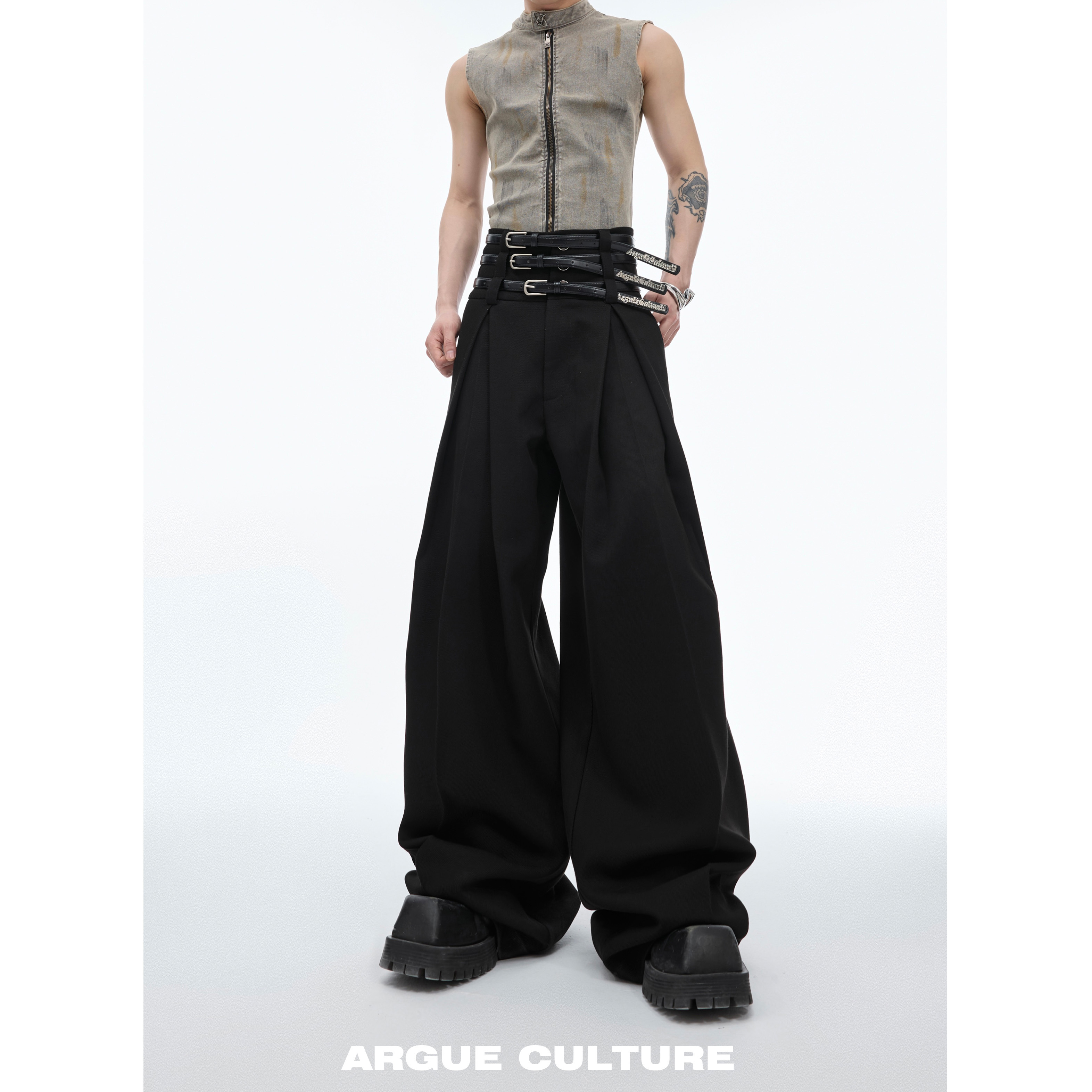 ArguE CulturE スラックス ストレート ロゴ おしゃれ カジュアル org.jpg