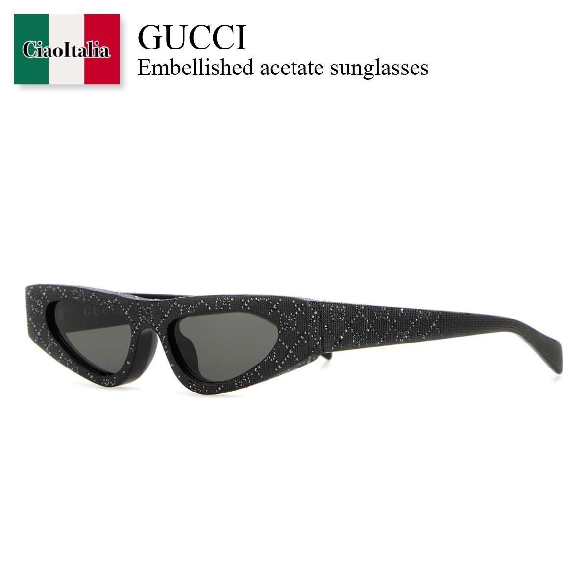 サングラス Gucci Embellished Acetate Sunglasses