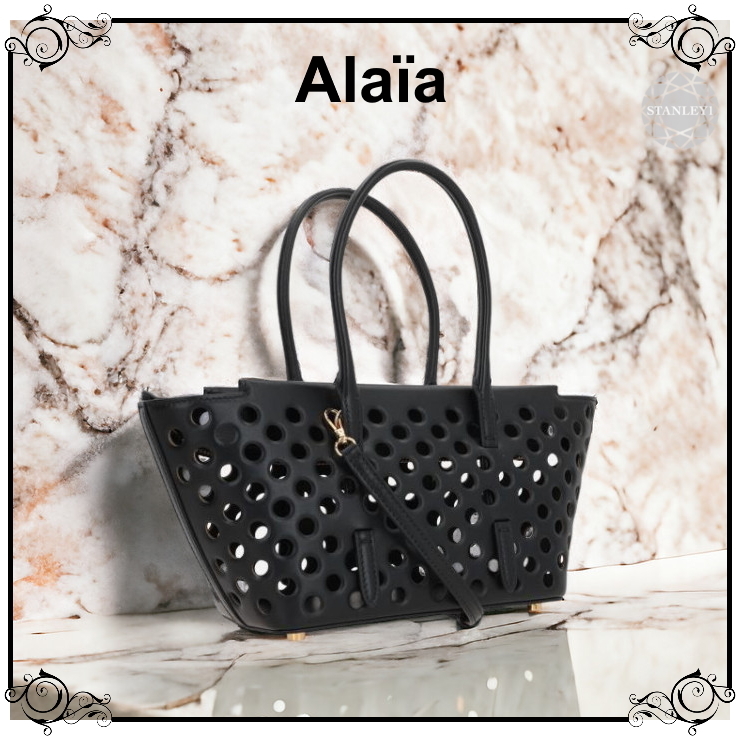 【ALAIA】Neo Mina 20 穴あきレザーハンドバッグ