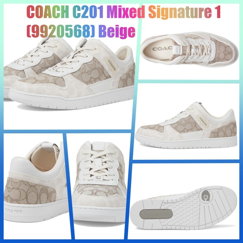 ★COACH★C201 Mixed Signature 1★Beige(コーチ スニーカー) ☆COACH☆C201 Mixed Signature 1☆Beige(コーチ スニーカー)