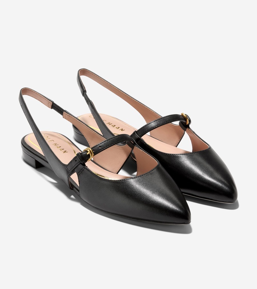 セール☆COLE HAAN アニヤ スリングバック フラット（ブラック）