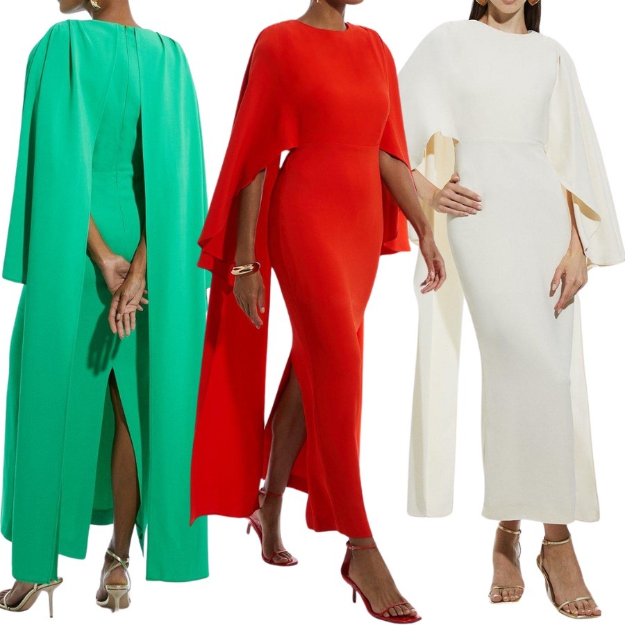 【Karen Millen】★ストレッチ ケープ ワンピース