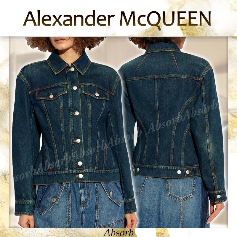 【24AW NEW】Alexander mcqueen / デニム ジャケット /Navy Blue