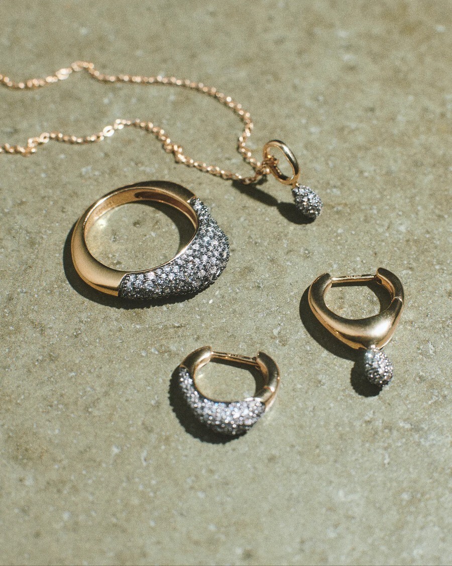 【LB掲載】PDPAOLA◆Silver x 18k ストーン付オープンリング◆GD LB掲載】PDPAOLA◇Silver 925 x 18k ラインストーンリング◇GD