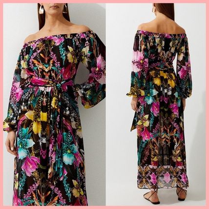 【Karen Millen】 オフショルダーマキシワンピース 国内発送 日本未入荷☆Karen Millen オフショルダーマキシワンピース