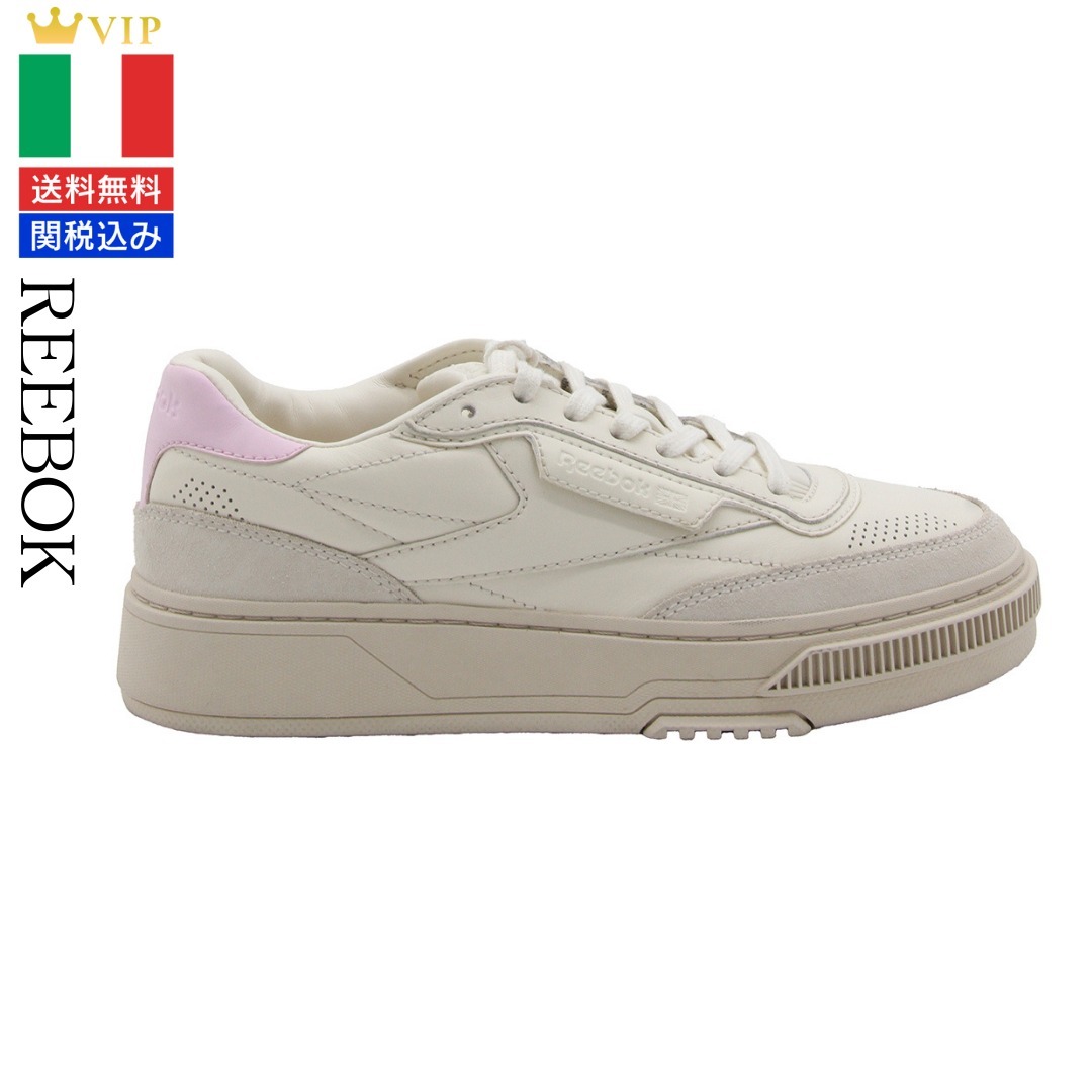 VIP【関税送料無料】希少 REEBOK WHITE PINK LEATHER SNEAKERS