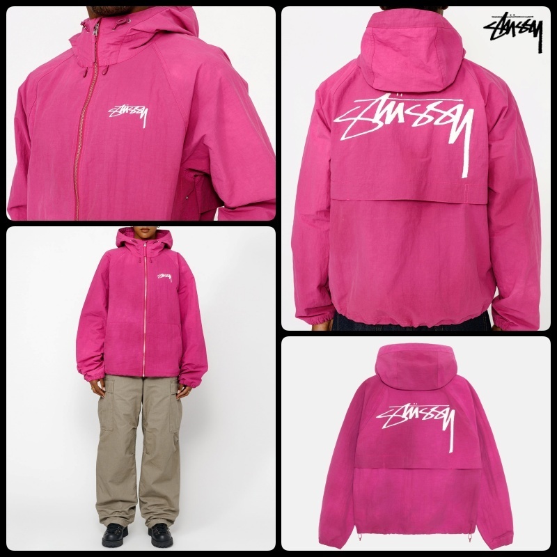 【ステューシー】Stussy Wave Dye Beach Shell Jacket ★Berry★