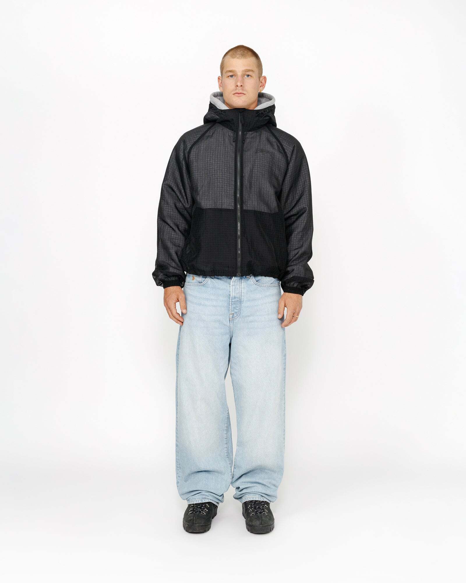 ステューシー】Stussy Beach Shell Transparent Ripstop Black