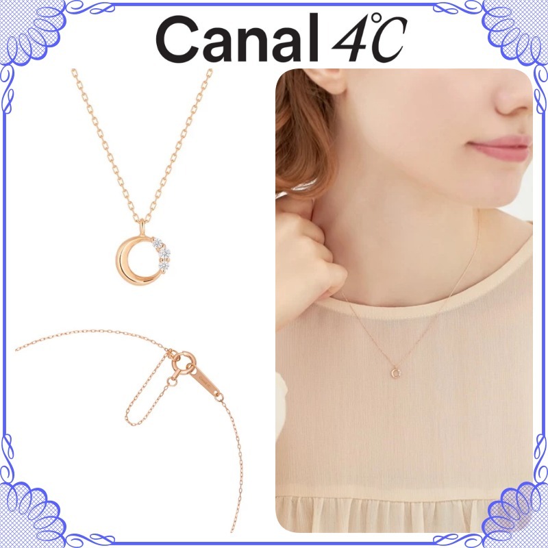 大人気!! Canal 4℃ K10 ピンクゴールド サークル ネックレス