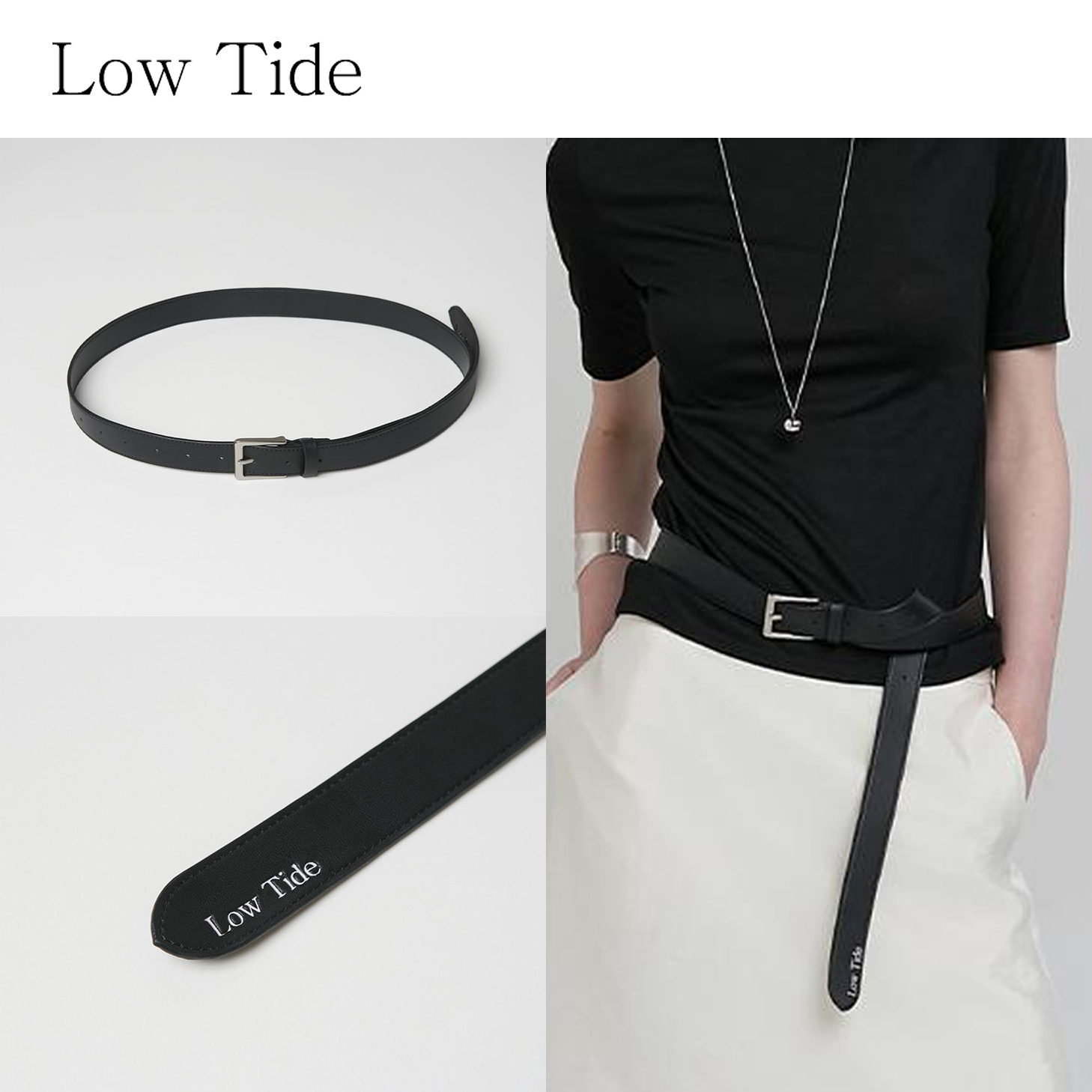 ベルト Low Tide : 24FW / LOW TIDE LOGO BELT (BLACK)