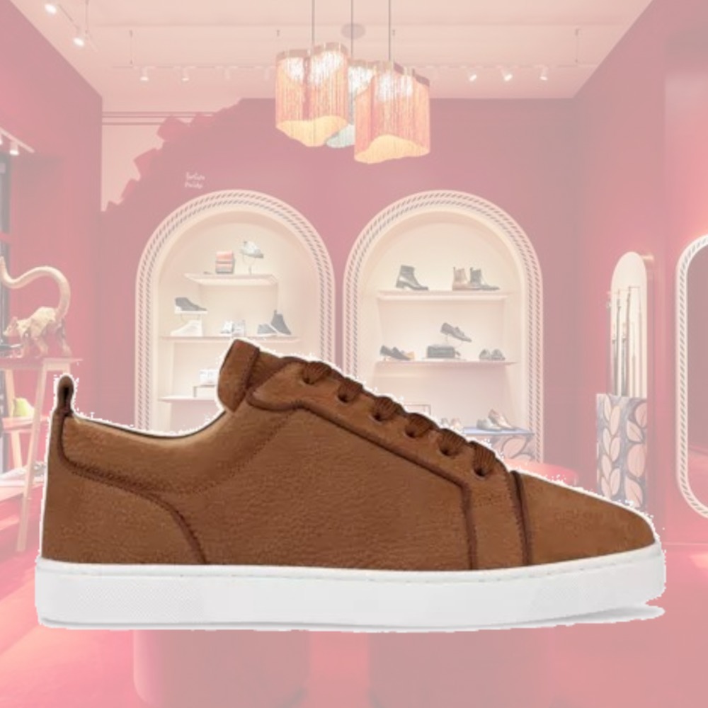 Christian Louboutin Louis Junior レザースニーカー ブラウン