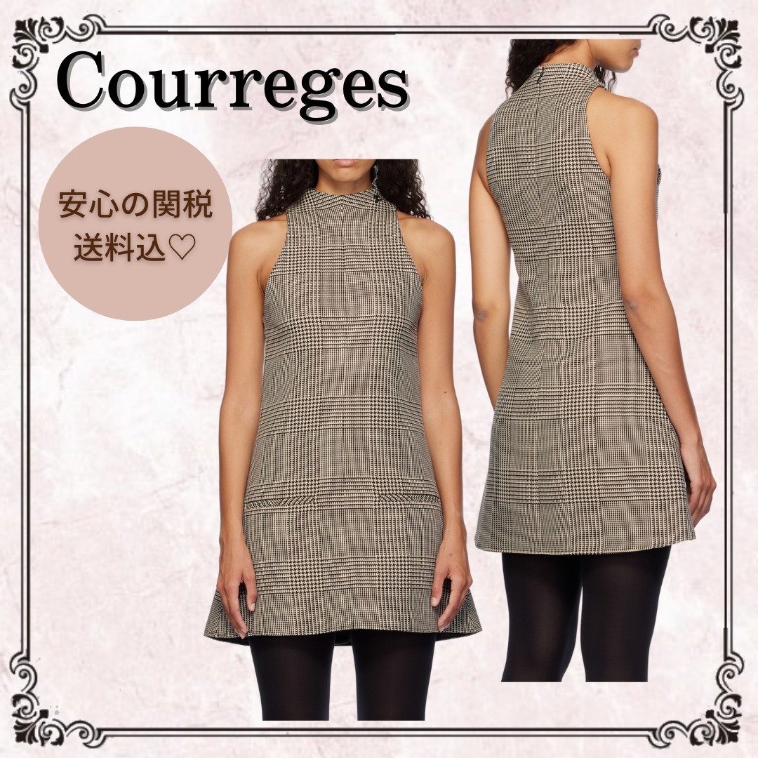 関税/送料込◆*Courreges*Short Prince of Wales dress ワンピ
