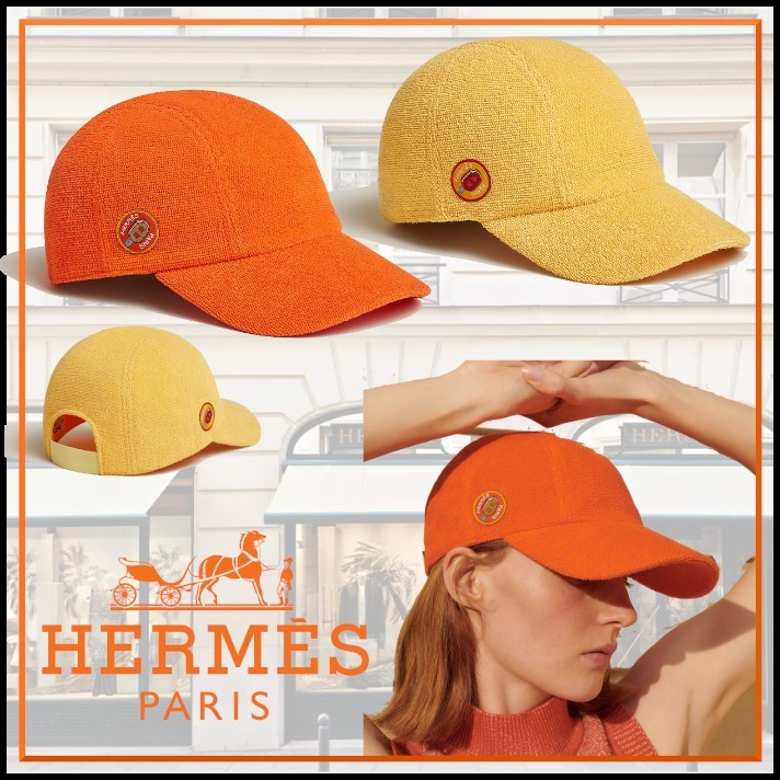 長めのツバが◎ 明るいカラーでウキウキHermesDavis キャップ