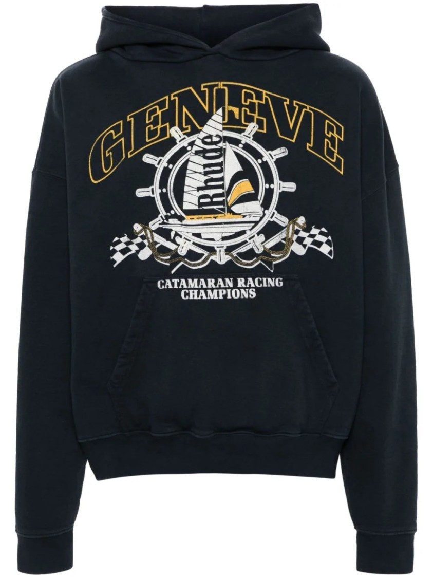 パーカー・フーディ Rhude Nautical-Print Cotton Hoodie