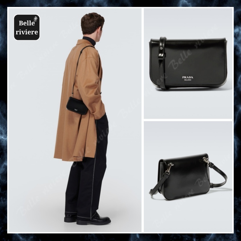 24PF new /PRADA ミニレザークロスボディバッグ Bag Black