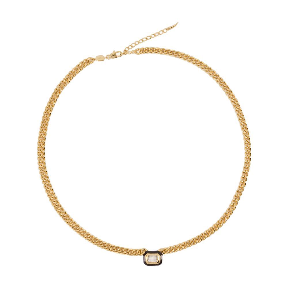 【関税込み】Black Stone And Enamel Necklace - Missoma - Gold