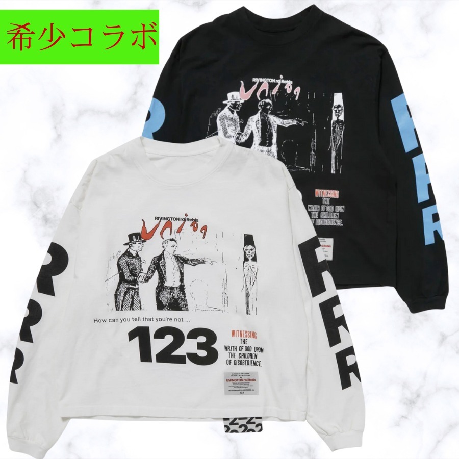 希少在庫 コラボ ロングTシャツ ホワイト
