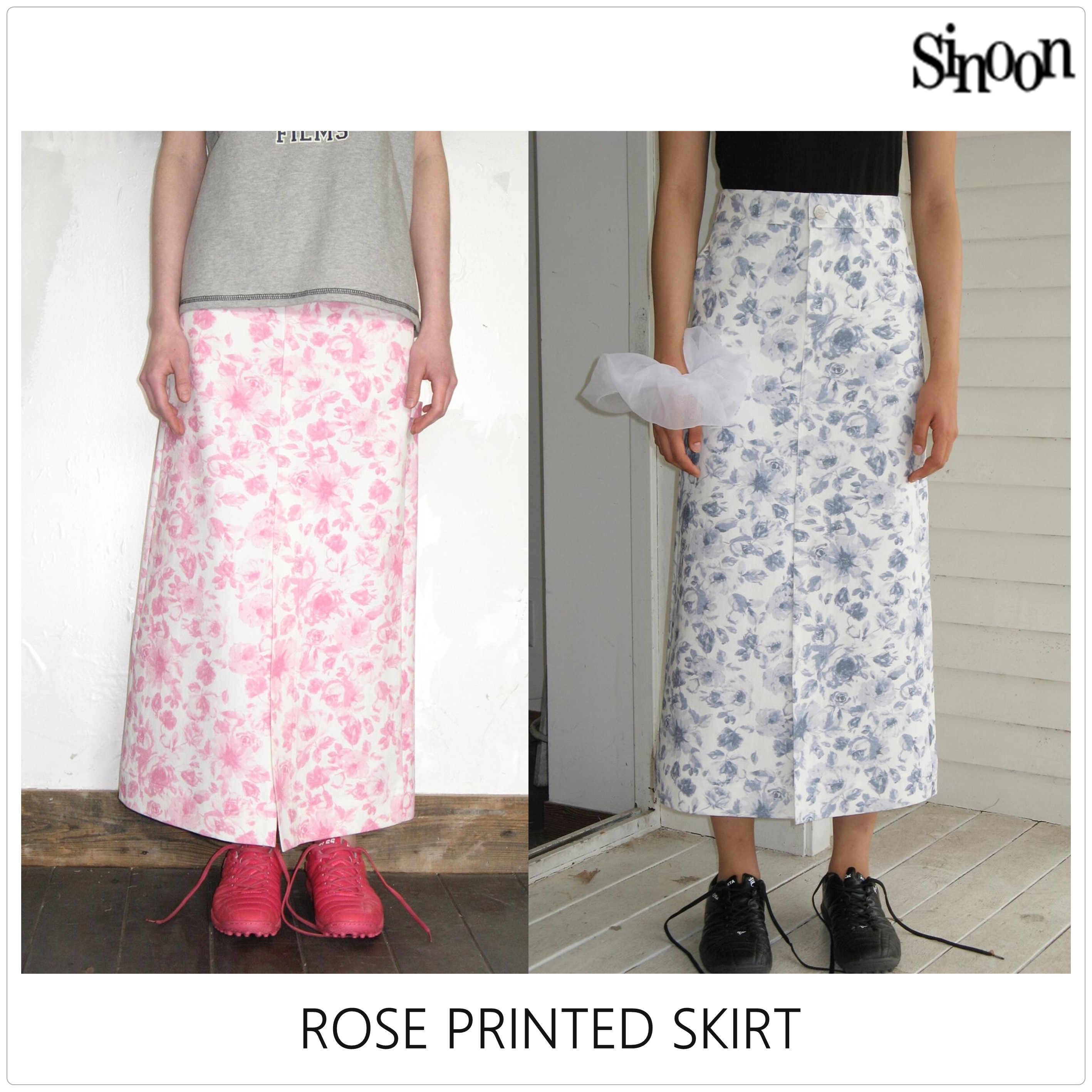[Sinoon]ROSE PRINTED スカート★新作・24SS★韓国ファッション