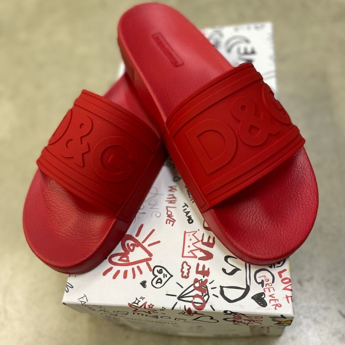 希少 DOLCE&GABBANA ドルガバ ロゴ フラット メンズ サンダル