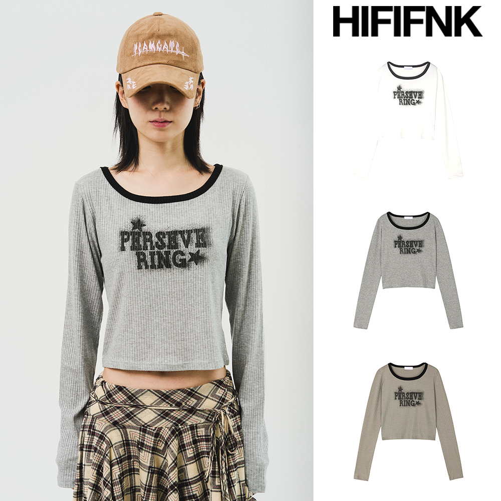 【HI FI FNK】(W) Star Ribbed Printed Top