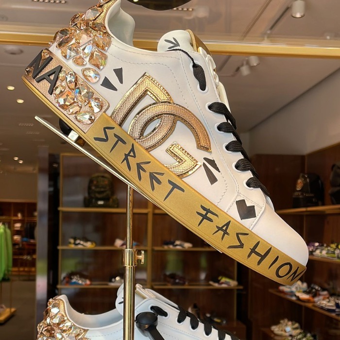 希少 DOLCE&GABBANA ドルガバ DG レースアップ ロー スニーカー