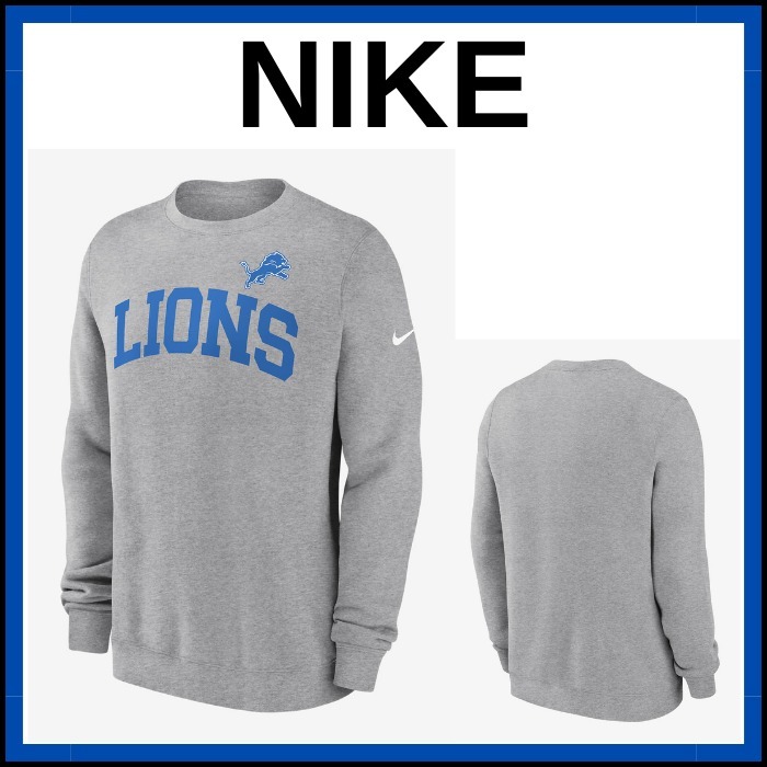【Nike】Detroit Lions Club Men's Nike NFL Pullover Crew