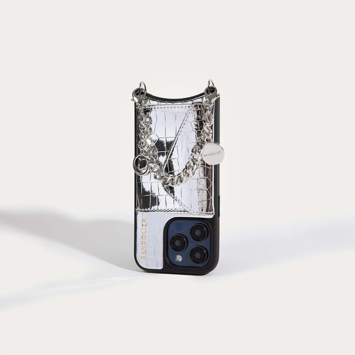 ◆Bandolier◆クロスボディ クロコダイル スマホケース 送料込 ◇Bandolier◇Silver Croc リストレットスマホケース 送料込