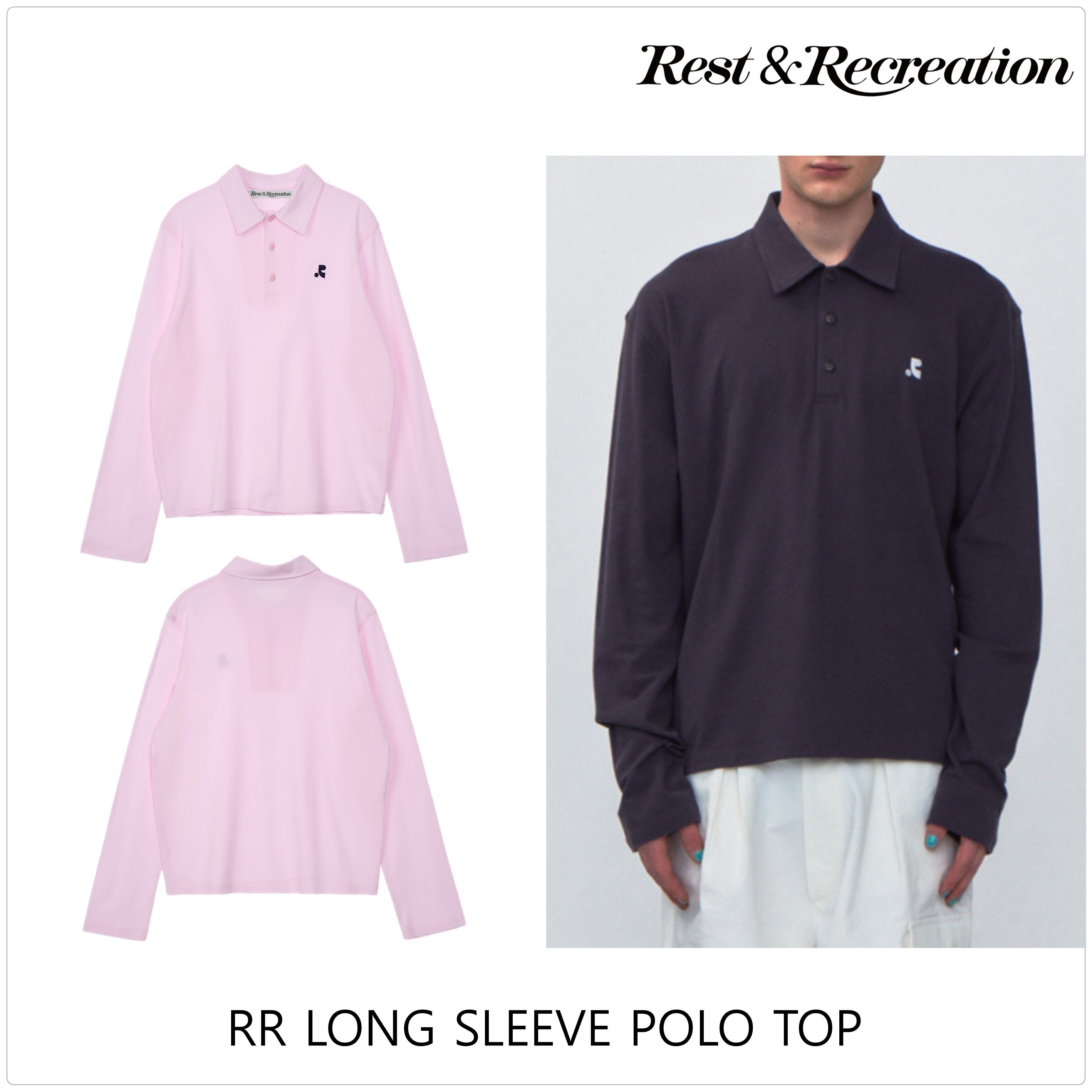 [REST&RECREATION] RR LONG SLEEVE POLO Tシャツ★新作★韓国★ Ω