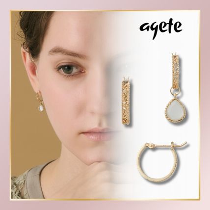 フープ ゴールド（金色）系 Agete(アガット) ピアス(レディース