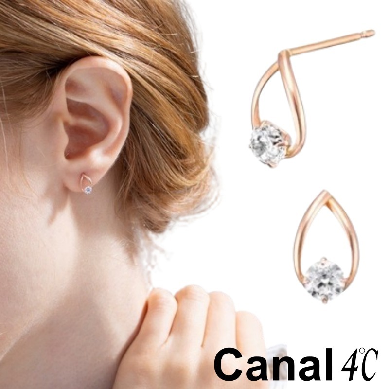 プレゼントに♪Canal 4℃ ヨンドシー K10ピンクゴールド ピアス