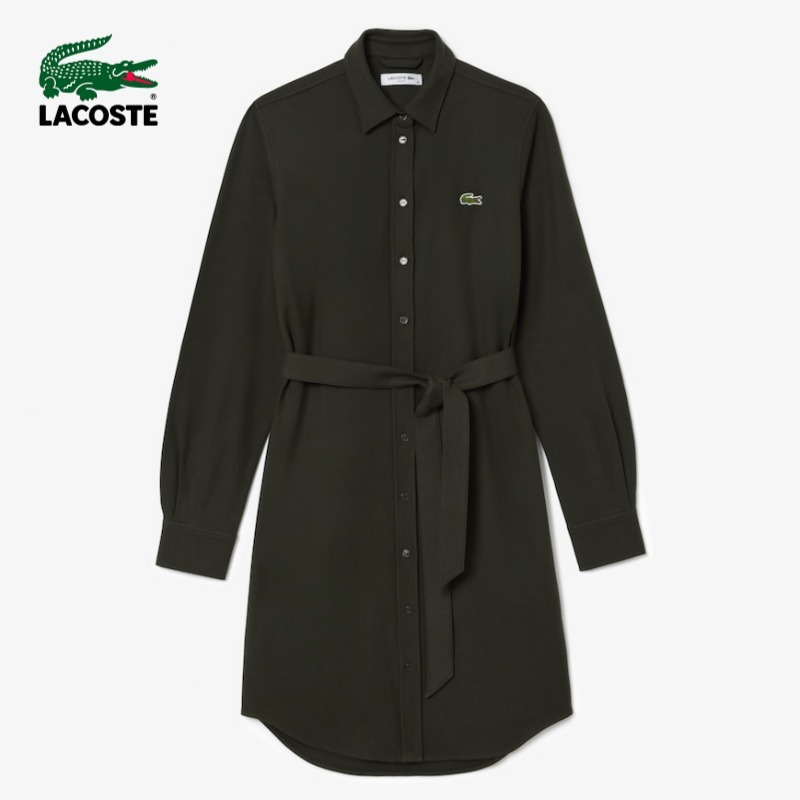 【LACOSTE】 ★ Belted Shirt Dress ★ Cotton 100%